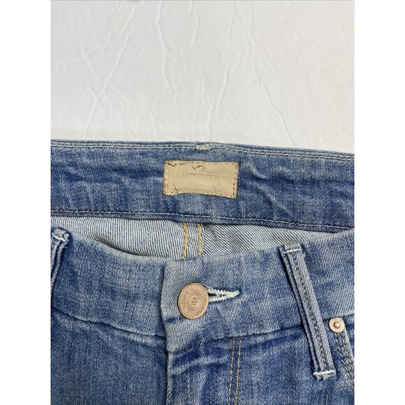 Mother Womens 25 HW Looker Ankle Fray Blue Denim Jeans Distressed - Picture 6 of 8